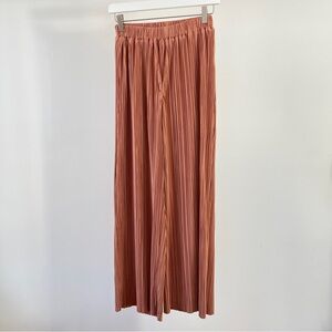 Dee Elly Wide Leg Pleated Pants in Terracotta Size S